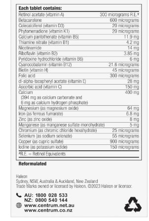 Centrum For Women, Multivitamin with Vitamins & Minerals to Support Energy, Immunity, Bone Health & Healthy Skin, 60 Tablets