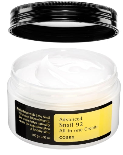 COSRX Snail Mucin 92% Repair Cream 100g, Daily Face Gel Moisturizer for Dry Skin, Acne-prone, Sensitive Skin, Not Tested on Animals, No Parabens, Korean Skincare